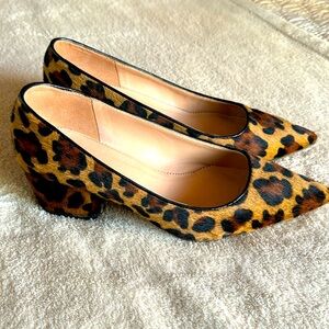 Leopard Print Block Heel Pumps
